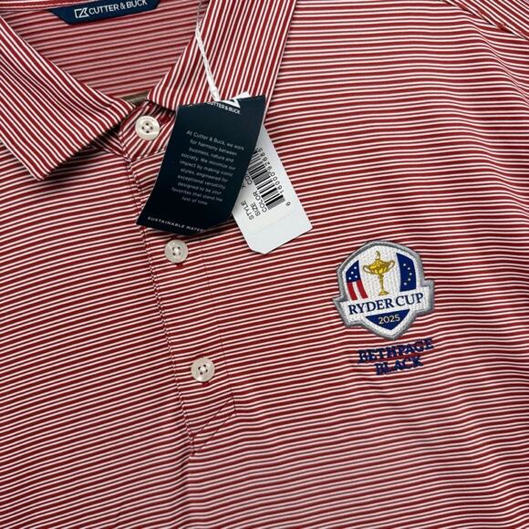 Ryder Cup Polo Shirt men's 2XL Red White Embroidered Bethpage 2025 Golf Tech NEW - Picture 3 of 7